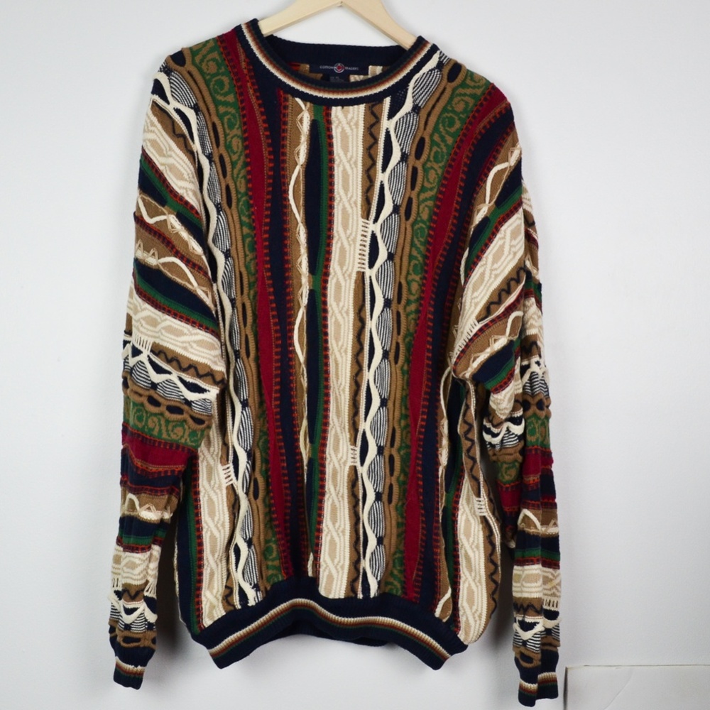 Coogi-Style Oversized Grandpa Sweater